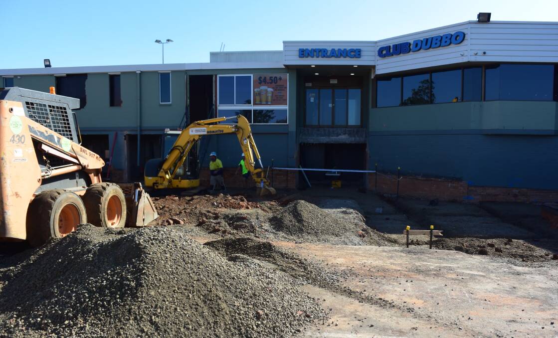 Excavation works have started at Club Dubbo as part of its $6m upgrade. Photo: FAYE WHEELER