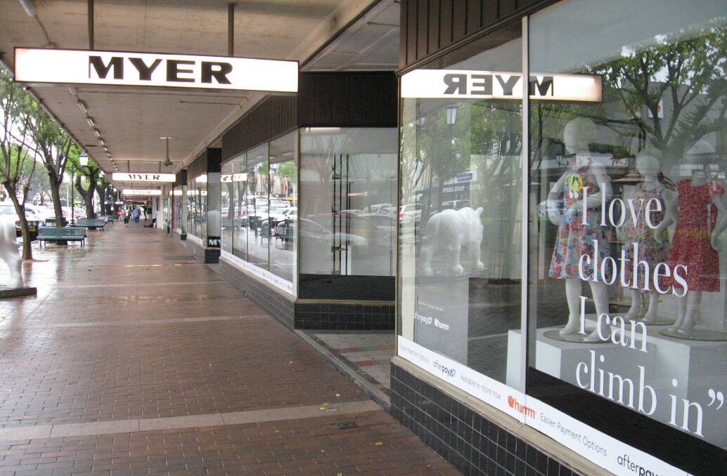 Tough times: Myer has temporarily closed all stores in its network, including its Dubbo shopfront amid the coronavirus pandemic. 