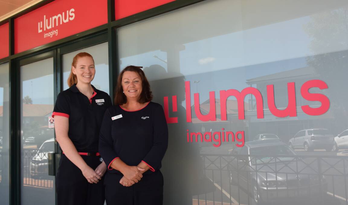 Rebrand: Lumus Imaging imaging manager Emma Gunn and office manager Sandra Barber at the practice with a new name. Photo: FAYE WHEELER