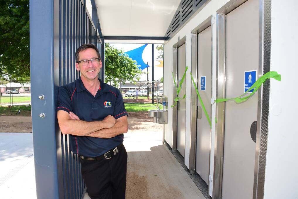 Asset: Dubbo Regional Council recreation manager Ian McAlister at the amenities unit being construction at Elston Park. Picture: AMY MCINTYRE 