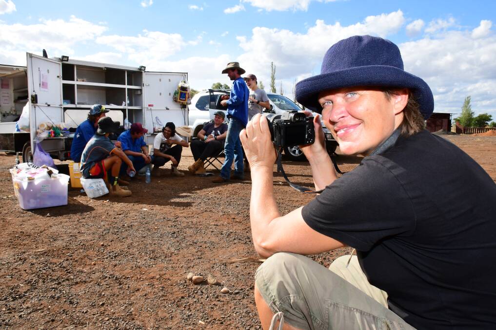 Behind the scenes: Photographer Duke Albada captures images of the kids from LeaderLife at the Dubbo Westview Drive-In. Photo: BELINDA SOOLE