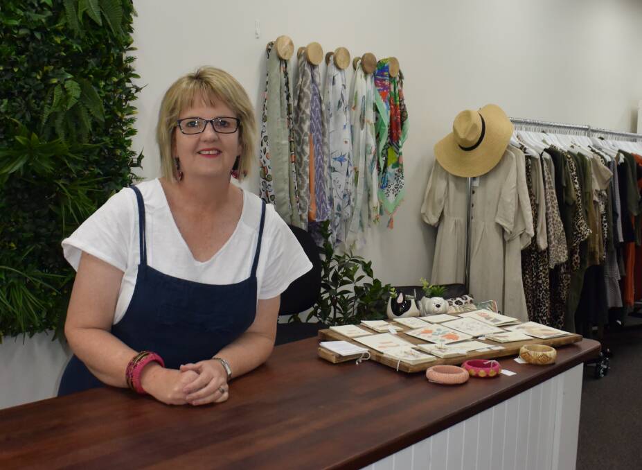 Positive: Lazy Sunday Lifestyle team member Kim Griffiths in the Wingewarra Street store, which is featuring on Buy from the Bush. Photo: FAYE WHEELER