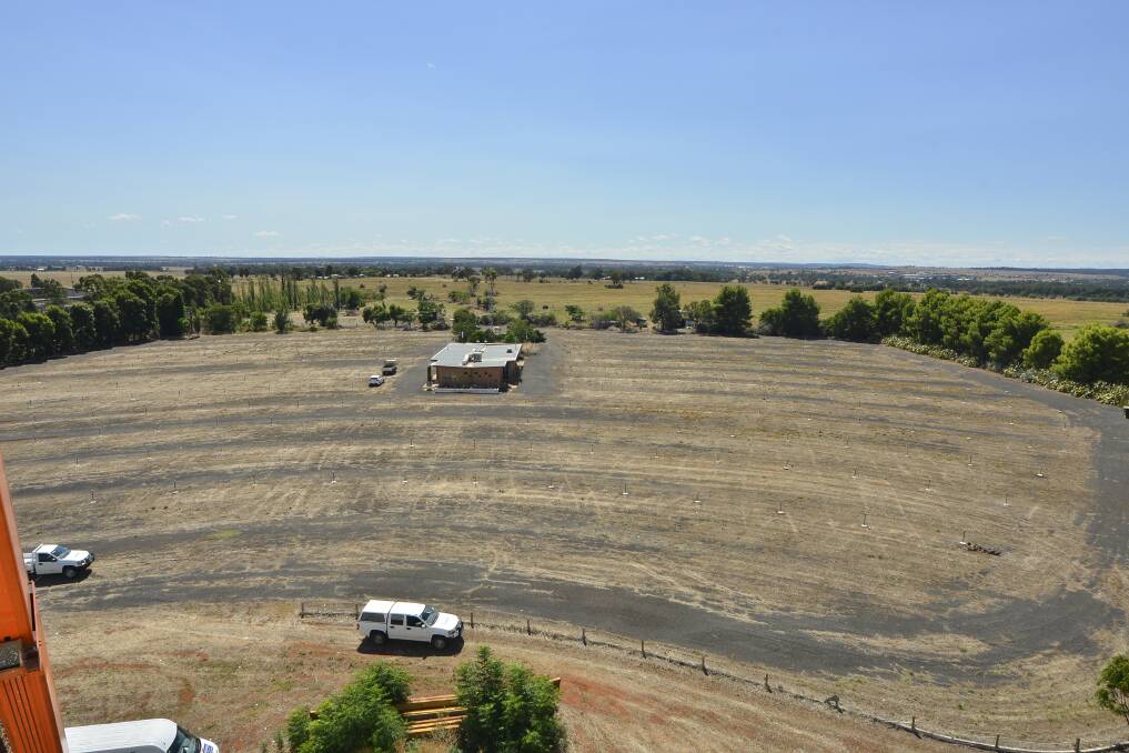 View from the top: looking over the drive-in site. 