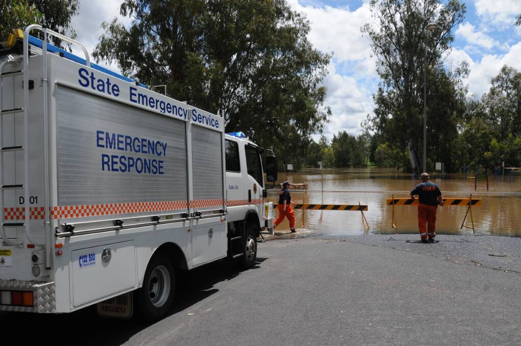 The State Emergency Service reminds people to stay away from floodwaters. File picture