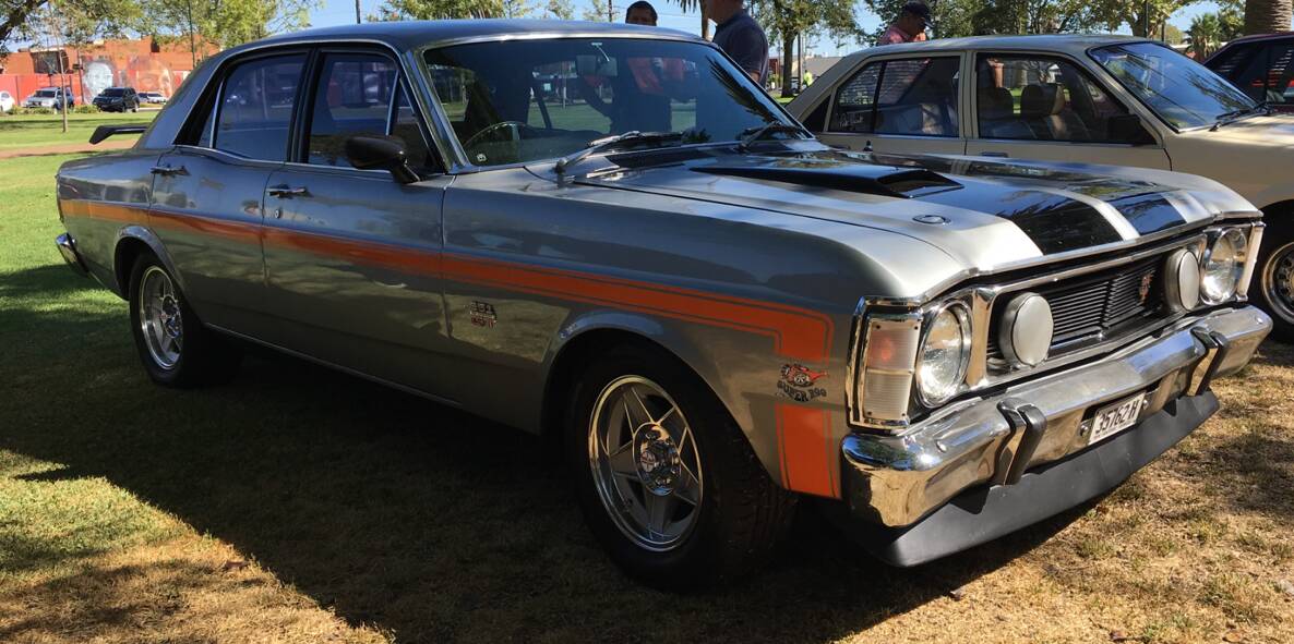 Shiny: Martin and Susan Wade will head out to the Dubbo Westview Drive-In in their 1969 Ford XW Falcon for the Running on Empty event. Photo contributed.