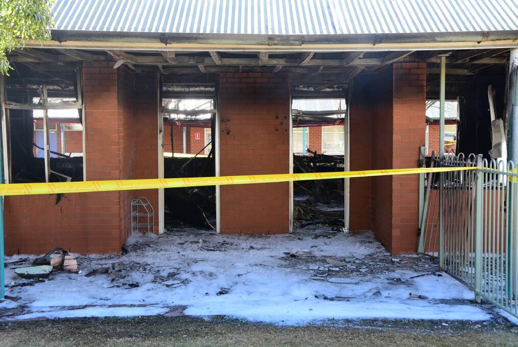 BLAZE: Around $750,000 in damage was caused to Buninyong Public School in July 2016 when a fire ripped through six classrooms. Photos: BROOK KELLEHEAR-SMITH