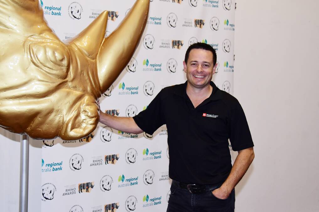 Dubbo Chamber of Commerce president Matt Wright at the 2019 Rhino awards. The Rhinos were cancelled for 2020, but instead there will be a Salute to Dubbo Business. Photo: AMY MCINTYRE