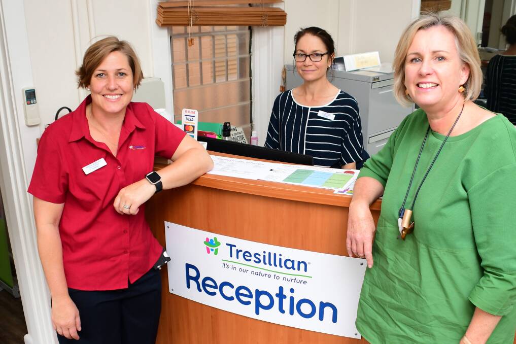 Here to help: Tresillian in Western nurse unit manager Marsha McBroom, administration officer Jodie Wiley and child and family health nurse Kate Plasto. Photo: BELINDA SOOLE