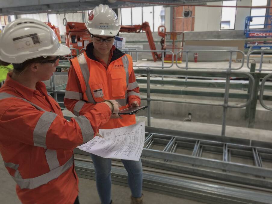 Leadership: North Construction and Building cadets on the site of a project. The business is committed to engaging more women in the industry. Photo contributed.