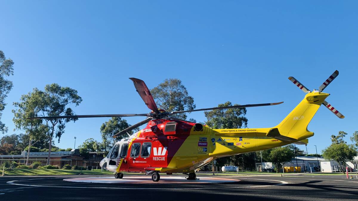 The Westpac Rescue Helicopter tasked to Gilgandra. Picture contributed.