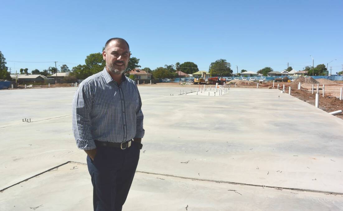 Gearing up: Western Plains Automotive dealer principal Grant Spencer at the site of the $4.17 million sales and service facility that is under construction. Photo: FAYE WHEELER 