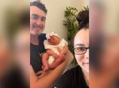 APPLE OF THEIR EYES: Family-of-three Brayson Gillies and Savannah-Lei Barsby with their new daughter Everley. Picture: CONTRIBUTED.