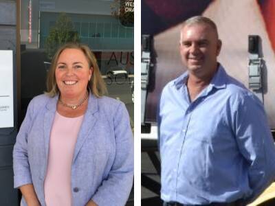 Western NSW Business Chamber regional manager Vicki Seccombe and (right) Transforce managing director Steve Fieldus. 