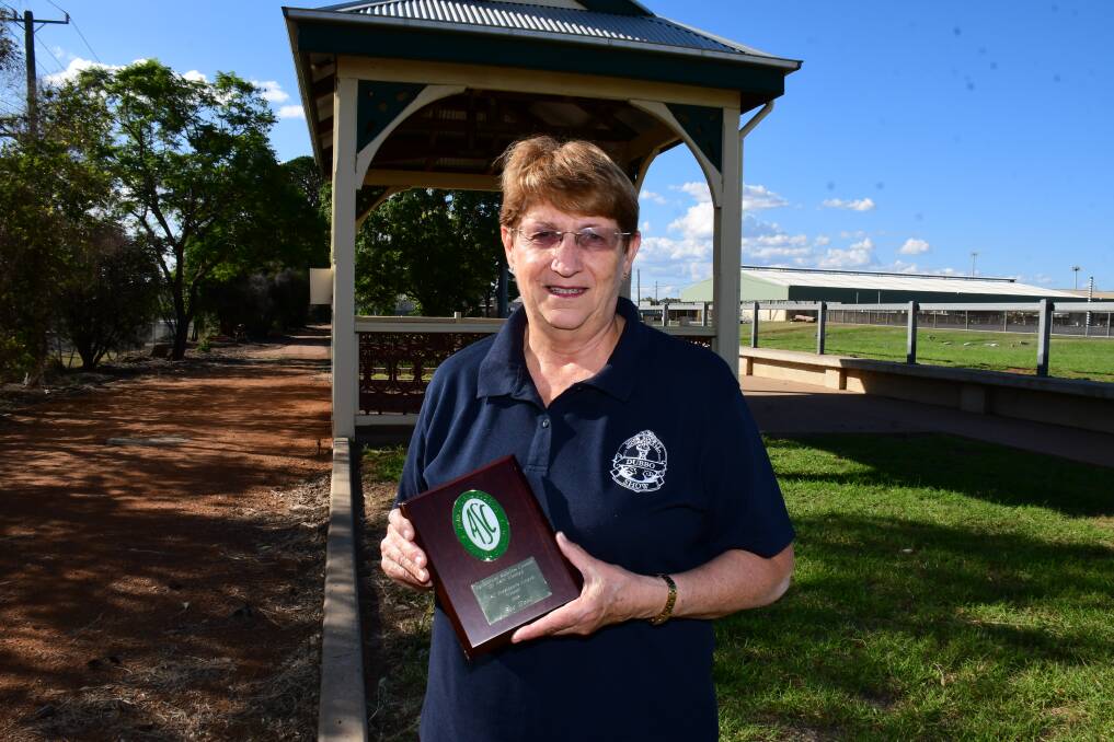 Accolade: Dubbo Show Society secretary Sue Hood with the 2019 Agricultural Societies Council (ASC) of NSW President's Award. Photo: BELINDA SOOLE 