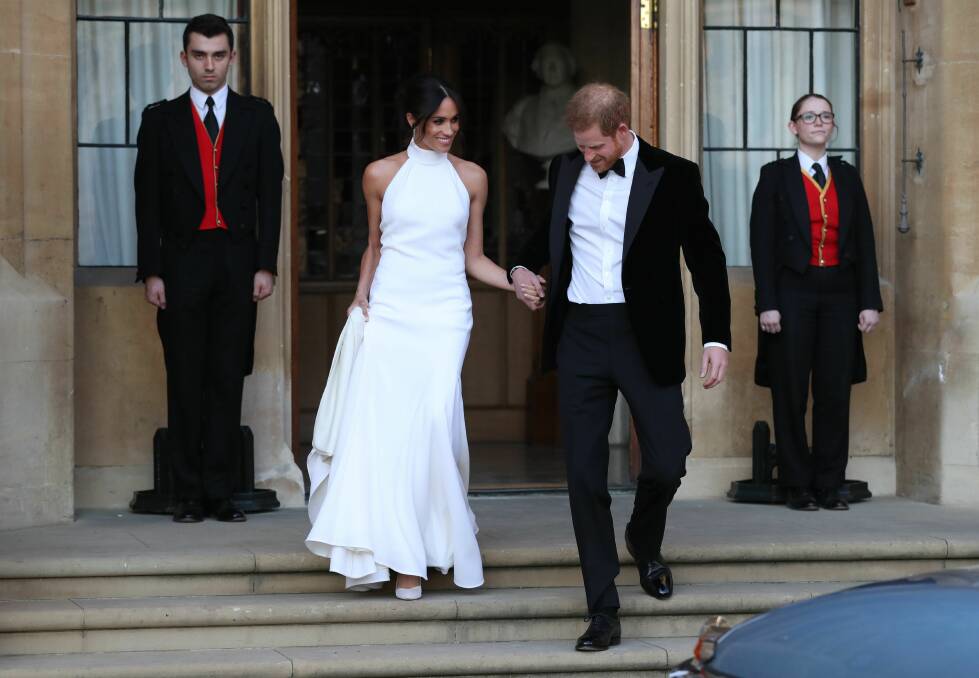 The new Duchess and Duke of Sussex after their wedding ceremony. Photo: Steve Parsons/PA via AP.