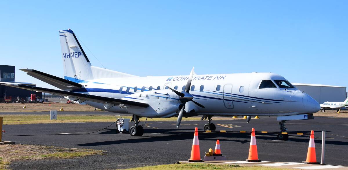 A Fly Corporate plane on the tarmac at Dubbo's airport. File photo. 