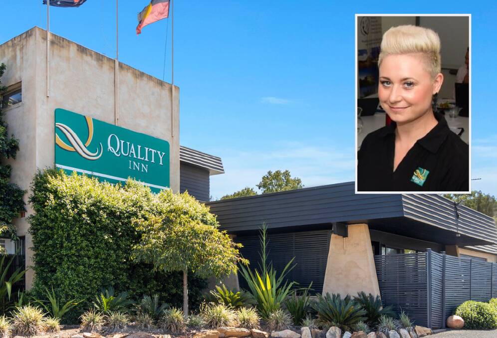 Celebrating: The Quality Inn Dubbo International, led by manager Kerrieanne Nichols (pictured inset), has won a TripAdvisor accolade. 