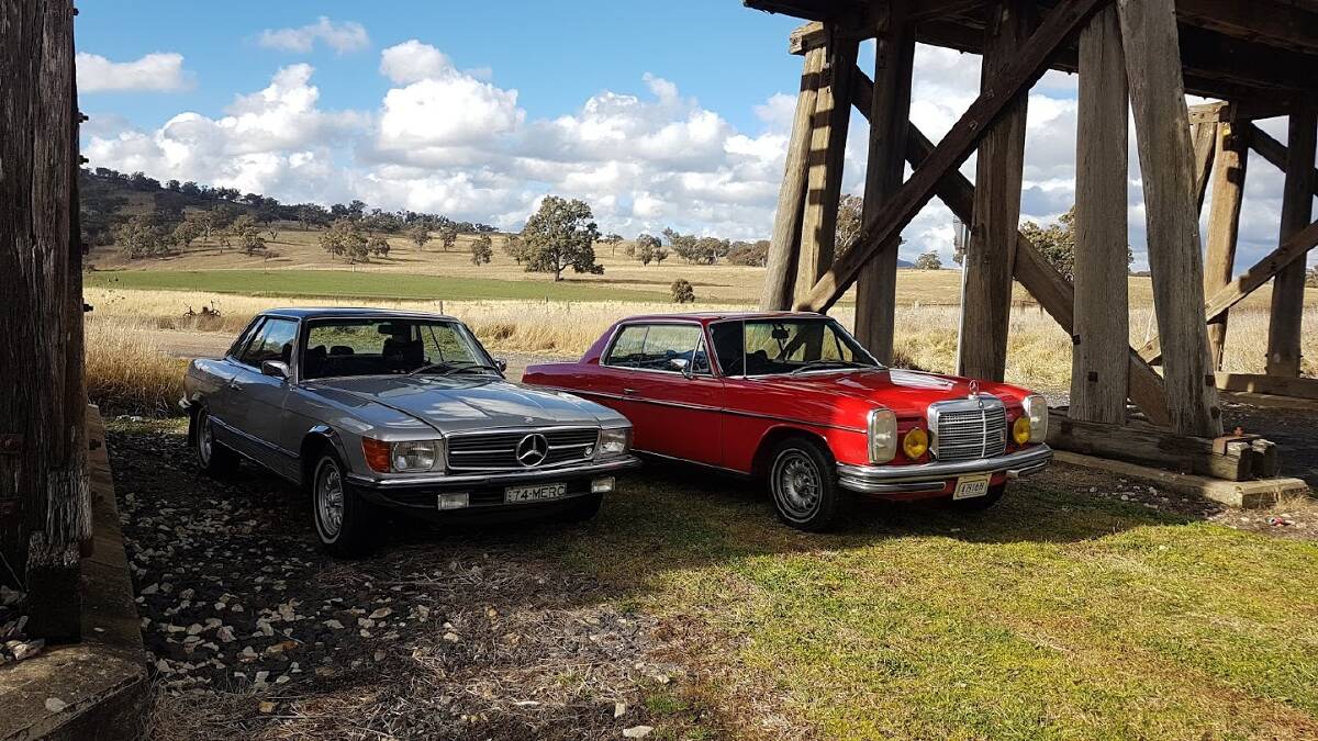 A country drive: Mercedes-Benz enthusiasts from three states and their cars will gather at Dundullimal Homestead on the Obley Road, where they can be viewed by the public on Saturday. Photo contributed.