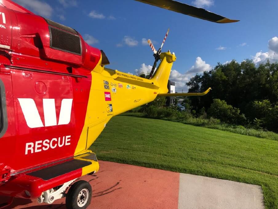 The rescue helicopter at the Grafton helipad. Picture contributed.
