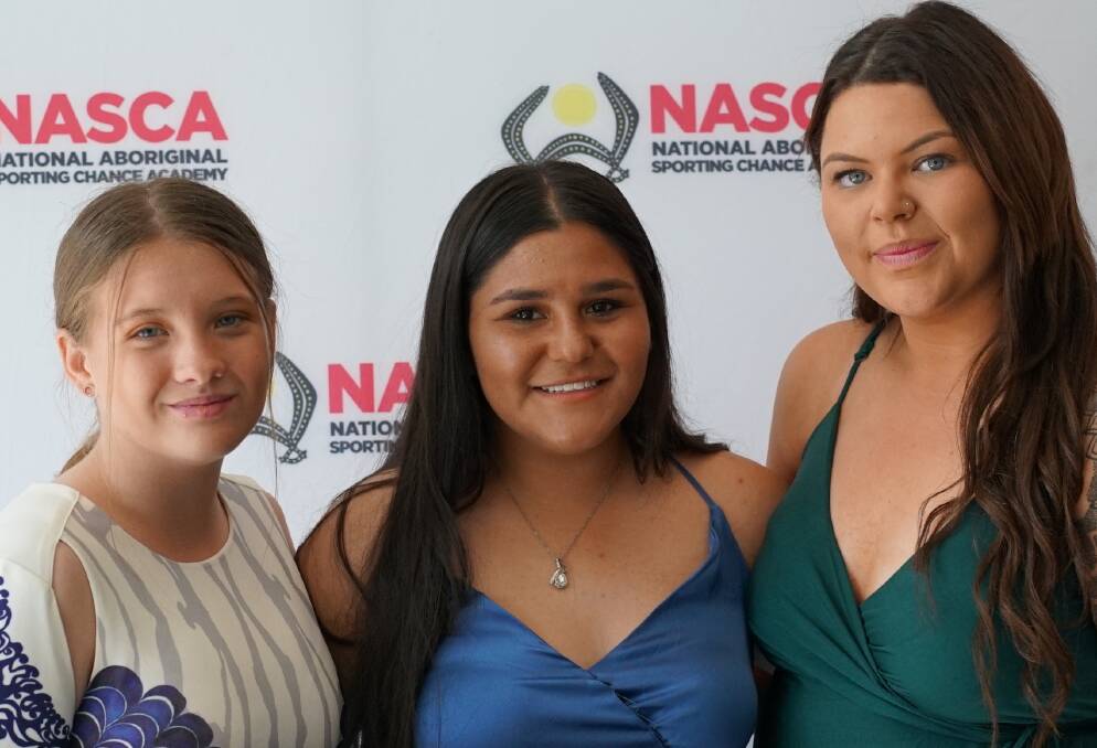 Future: National Aboriginal Sporting Chance Academy (NASCA) participants at Wellington Georgia Fertig and Mackenzie Bruce and NASCA program lead Lakesha Hedger. NASCA, which has been operating a program to support girls at Wellington High School for more than eight years will roll out programs at Dubbo College and Narromine High in 2021. Photo contributed. 