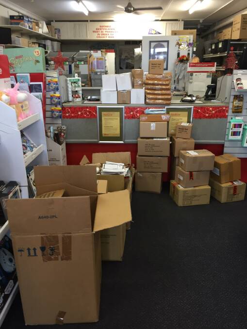 Parcels stacked up at Dubbo Grove Licensed Post Office. Photo contributed.