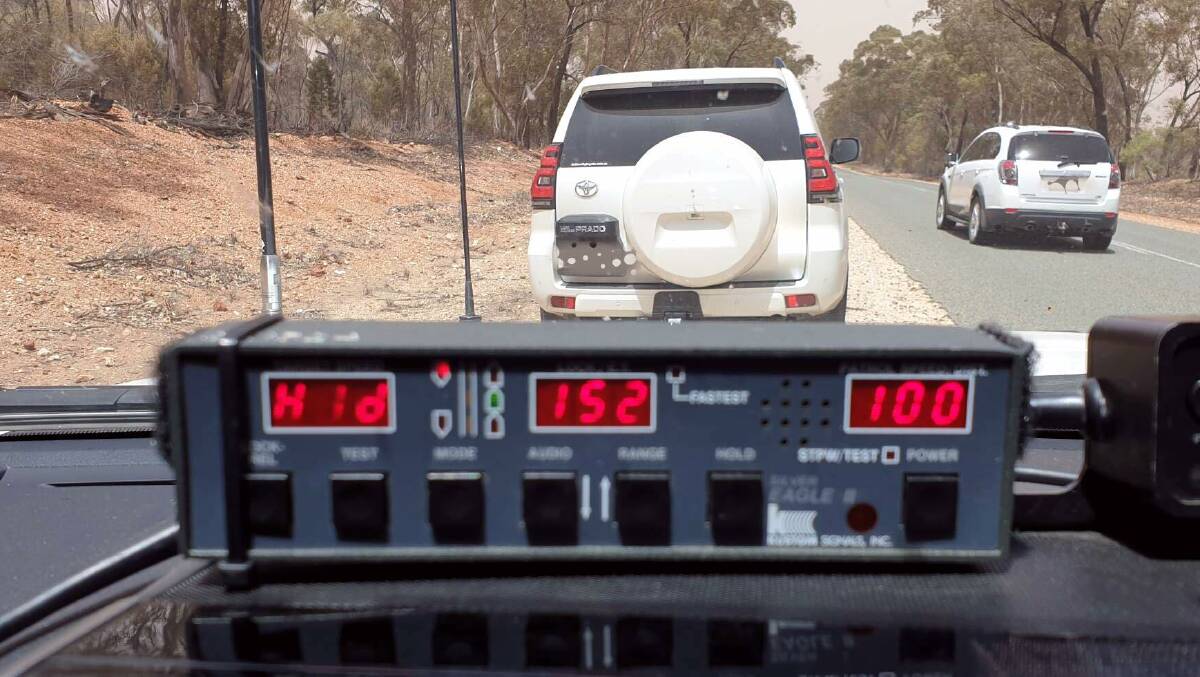 Police detect the speeding driving. Photo: NSW Police/ Facebook