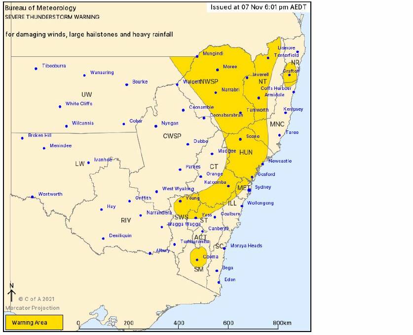 Severe Thunderstorm Warning For Parts Of The Central Tablelands North