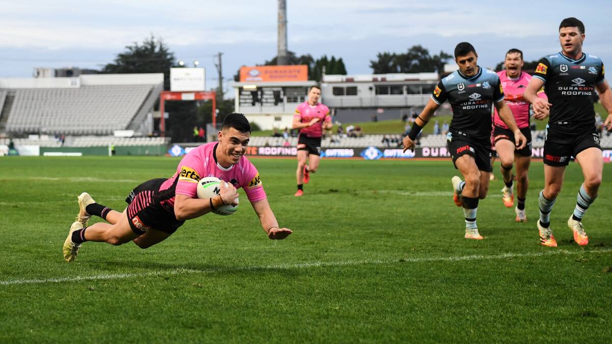 Staines had a huge impact early in his first-grade career, scoring four tries on debut for the Panthers. 