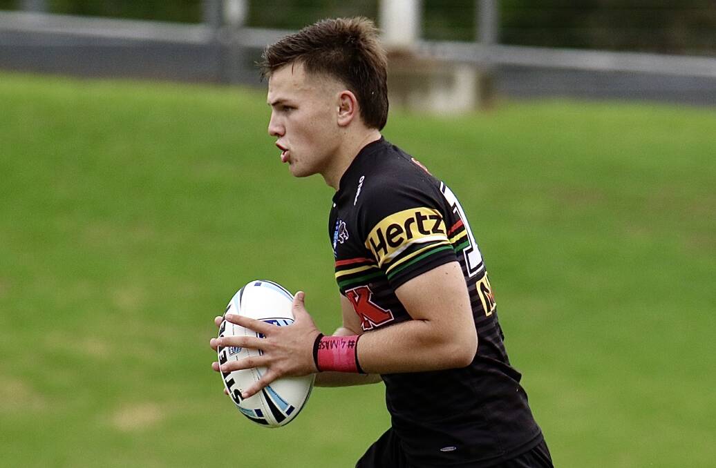 HOMEWARD BOUND: Aston Warwick in action for the Penrith Panthers SG Ball side in recent weeks. Photo: PENRITH PANTHERS.