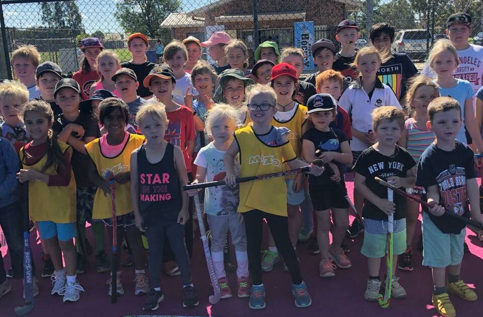 CROWDED: 2018's Come and Try Day was highly attended by interested children. PHOTO: DUBBO HOCKEY.