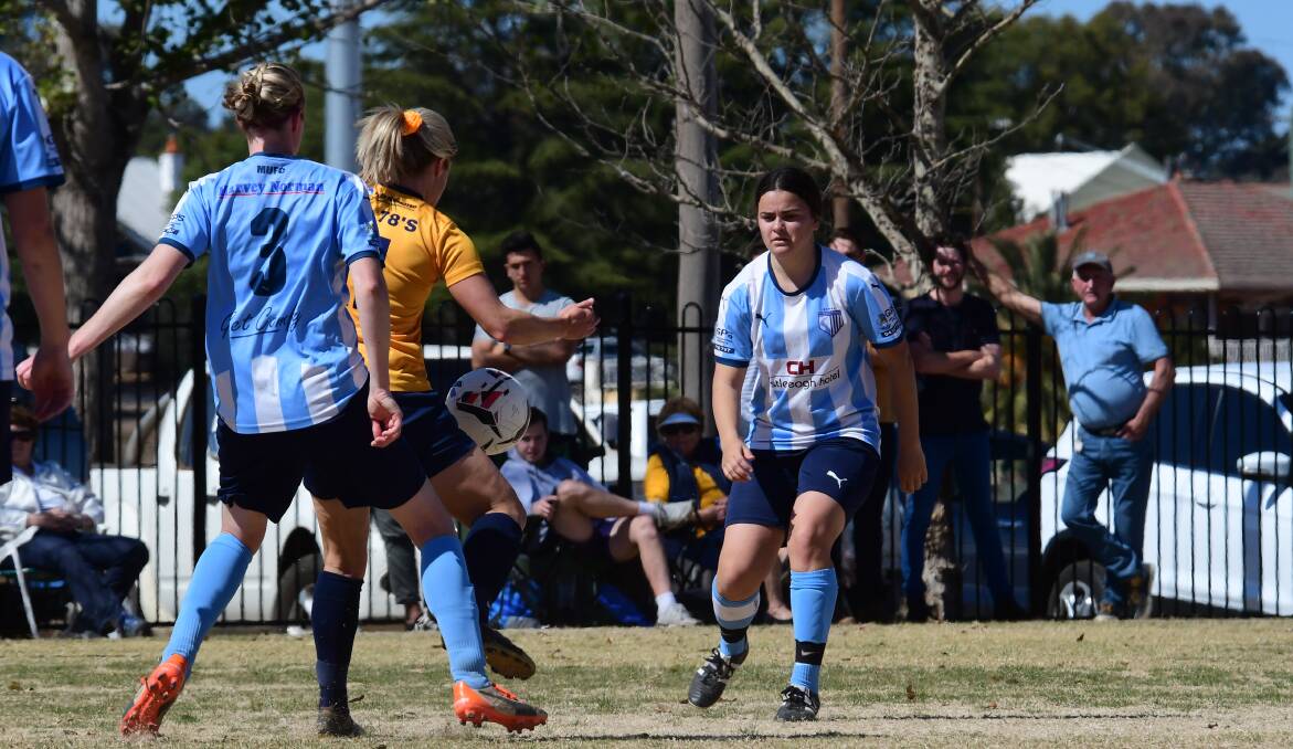 ON HOLD: Macquarie United captain Nikea Goodwin won't get a chance to defend her side's premiership title until at least June.