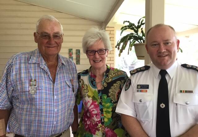 John Francis, Janet Francis and NSW RFS Commissioner Shane Fitzgibbons. Photo: Contributed.