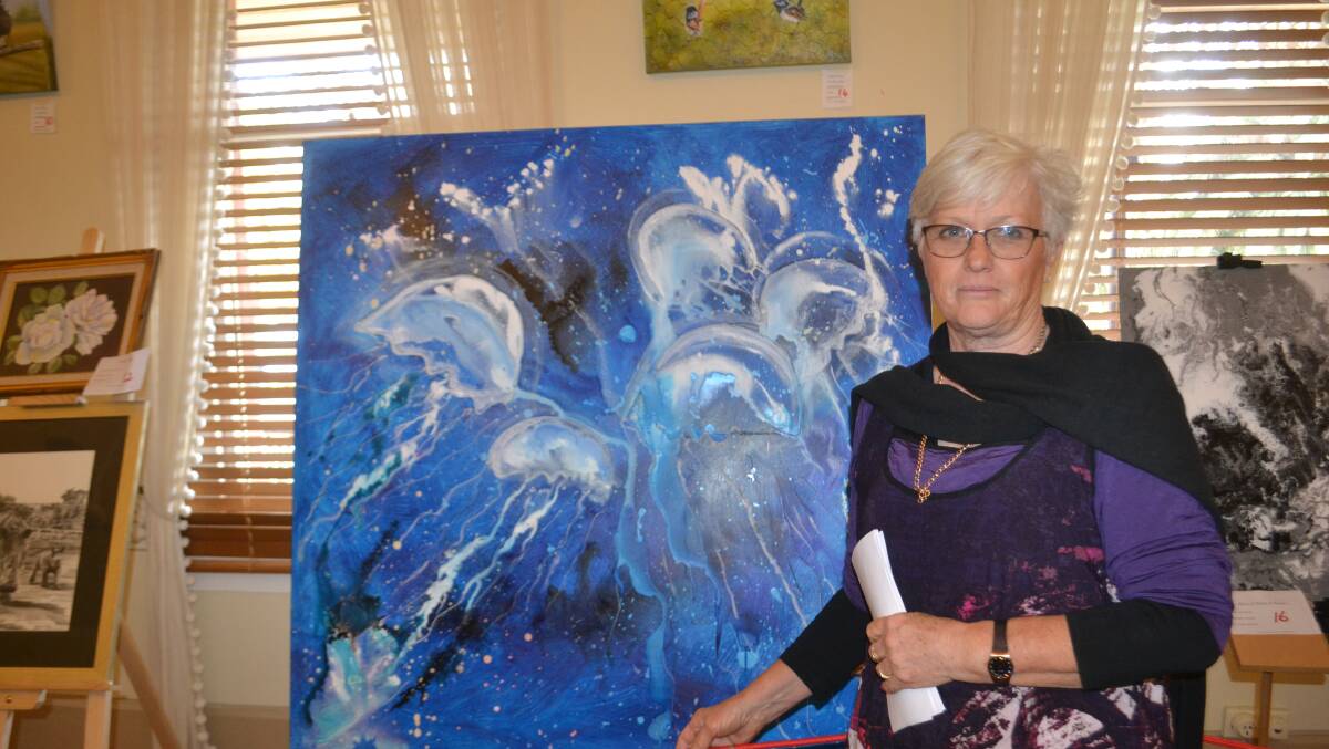 BACK IN ACTION: Wellington Arts' Jan Payne displaying her work at the Wellington Arts Festival. 