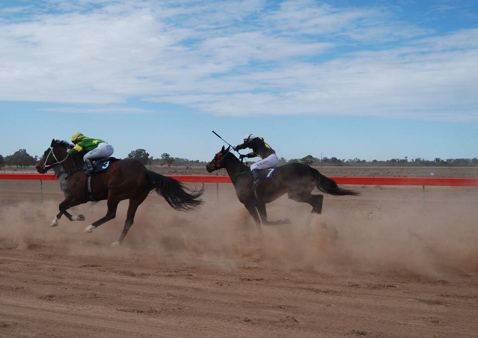 Parched: The characteristically dusty and dry day of racing makes for an enthusiastic and unusual day of racing. Photo: Zaakarcha Marlan. 