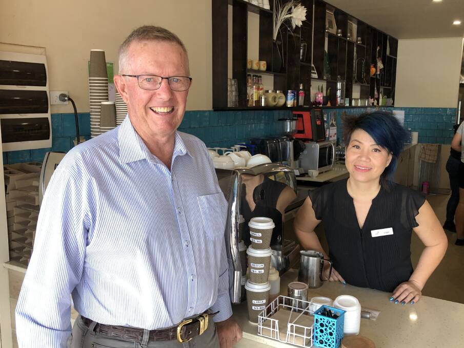SET TO BENEFIT: Mark Coulton MP with Linh Nguyen, owner and operator of the Lotus cafe in Dubbo, one of many businesses eligibile for the asset write-off. Photo: CONTRIBUTED