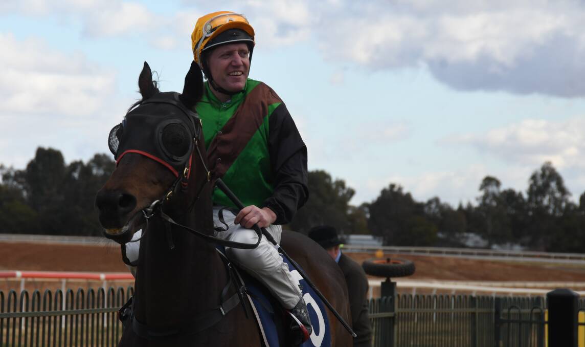 Ken Dunbar, pictured after a past ride for Allan Gibson, was upset by More Spice on Monday. PHOTO: BELINDA SOOLE.