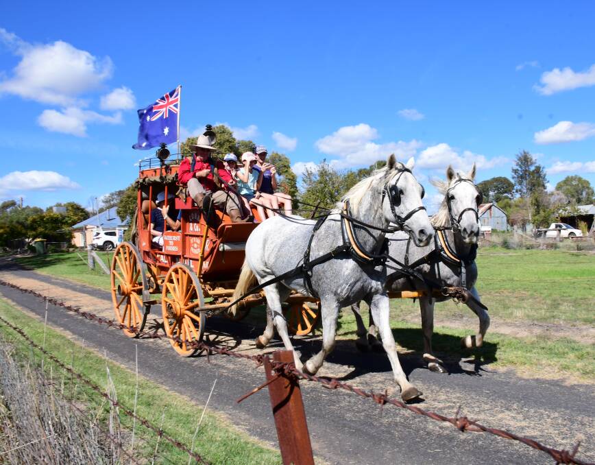 Historical: The Cobb and Co. stagecoach heading into Stuart Town last year, carrying groups of passengers. Organisers of the 2020 festival are expecting another event. Photo: Amy McIntyre. 
