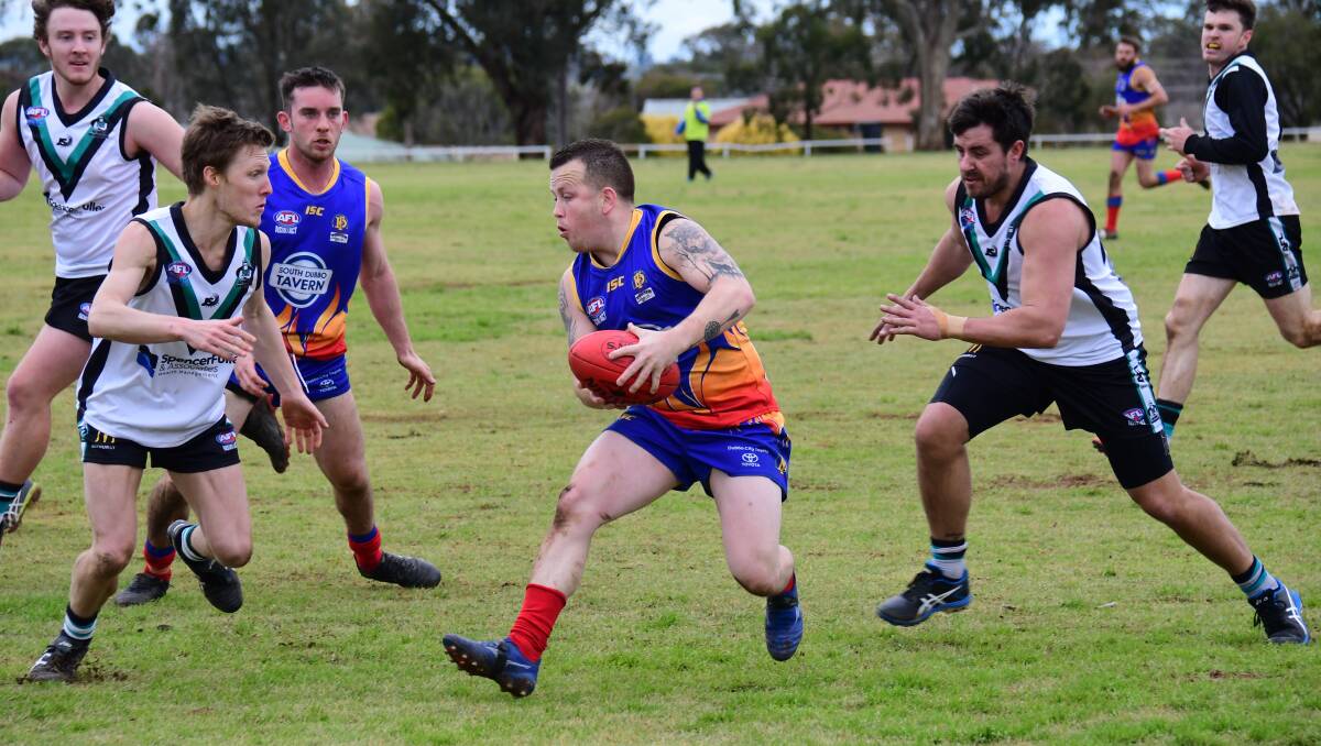 REMATCH: Joe Hedger with ball in hand for the Dubbo Demons the last time the two sides met at South Dubbo Oval. PHOTO: AMY MCINTYRE.