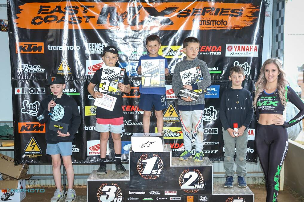 Winner: Eight year old Tyler Eade shot past the opposition to claim the top place on the podium in three of his races. Photo: Contributed. 