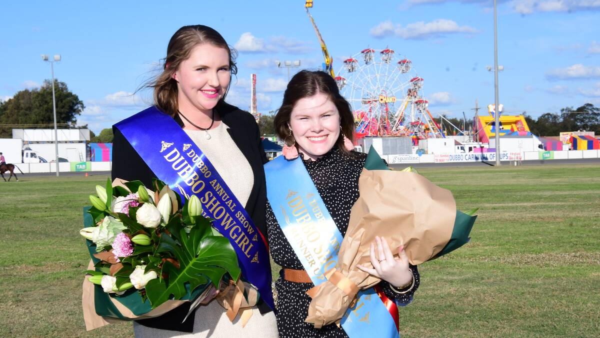 SHOW MUST GO ON: 2019 ZooFM Dubbo Showgirl Tyla Comerford and Runner-up Brandi McGuire. PHOTO: AMY MCINTYRE.