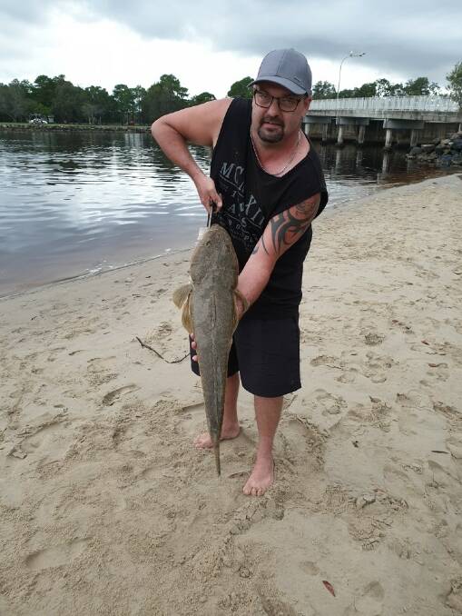 TAGGED AND BAGGED: Paul Swain caught this 80cm Dusky Flathead over the Christmas break. PHOTO: CONTRIBUTED.