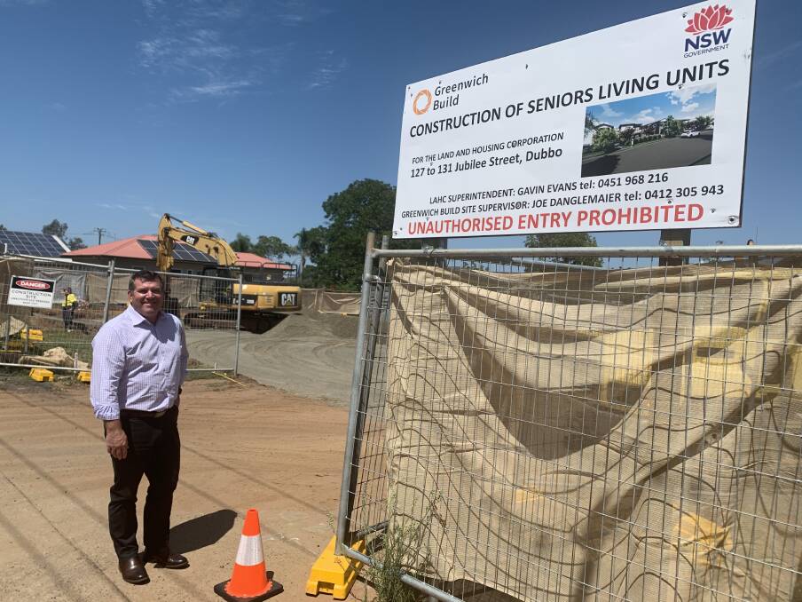 Dubbo MP Dugald Saunders at the construction site. 