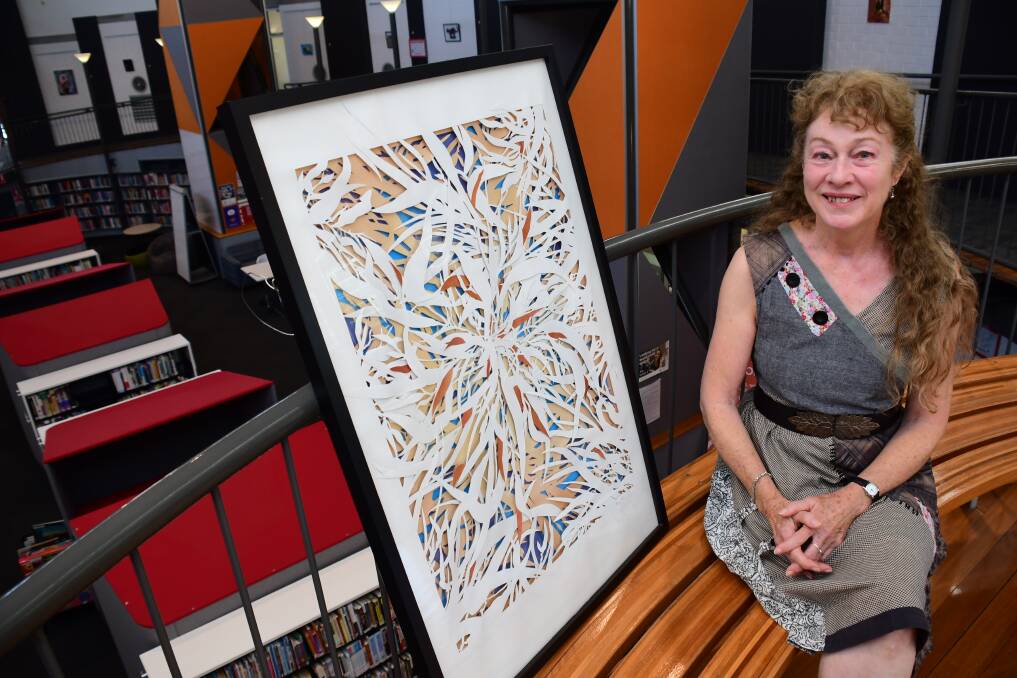 CREATING OPPORTUNITY: Vicki Aland, along with a piece of her artwork that will be part of the 'Teach' exhibition. PHOTO: BELINDA SOOLE.