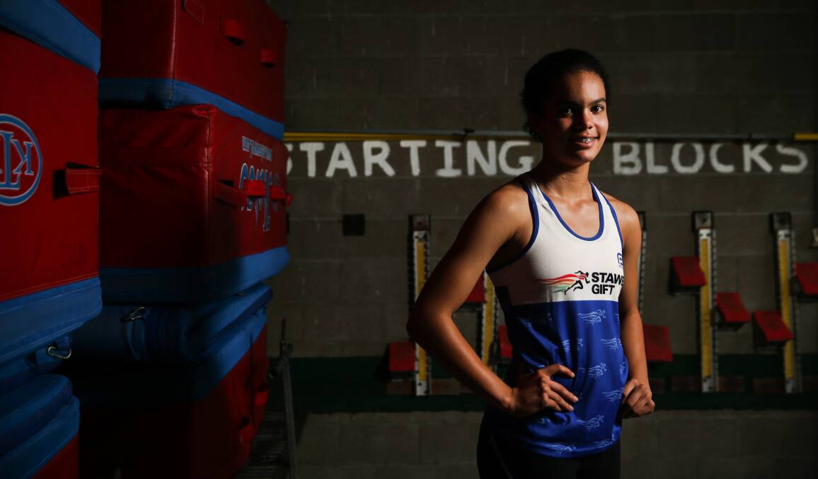  Under-16 Australian 100-metre record holder Torrie Lewis will compete at the Ballarat Gift in February. Photo: Marina Neil