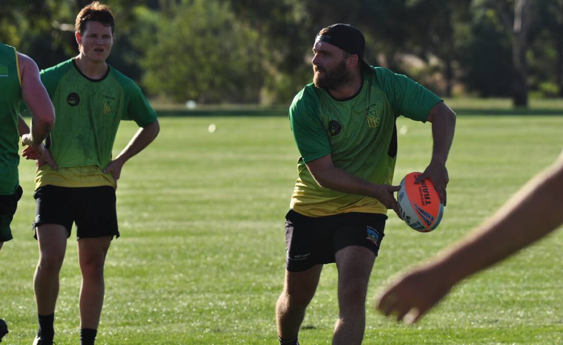 Mitch Evers (right) at Orange CYMS training. Picture by Lachlan Harper 