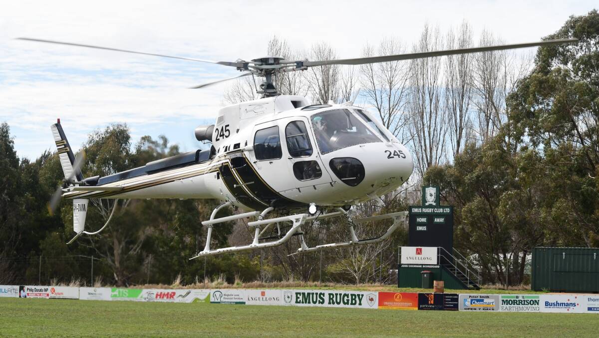 A helicopter has been in use at Endeavour Oval to dry out the track. Picture: Carla Freedman
