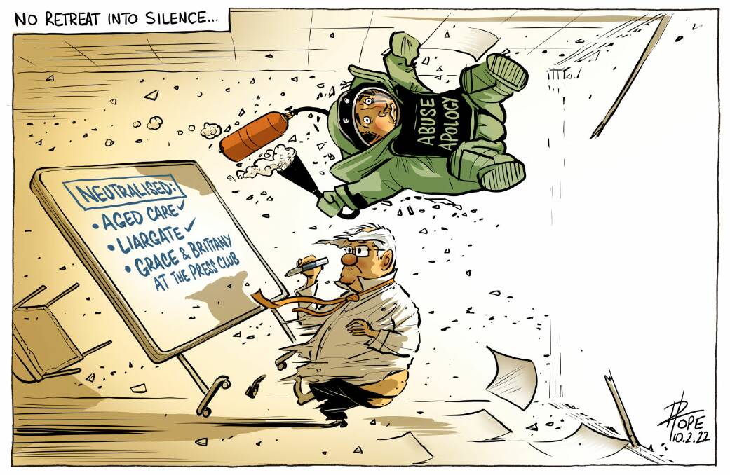 David Pope's editorial cartoon for The Canberra Times on February 10, 2022.