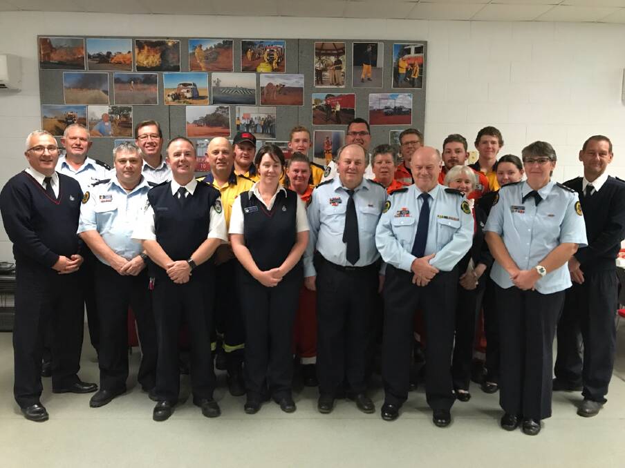 Rural Fire Service and State Emergency Service representatives at Cobar.