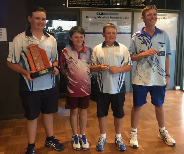 ALL SMILES: The winning Fours team of Lachie Thompson, Tom Rich, Leigh Brown and Jordan Thompson. Photo: CONTRIBUTED