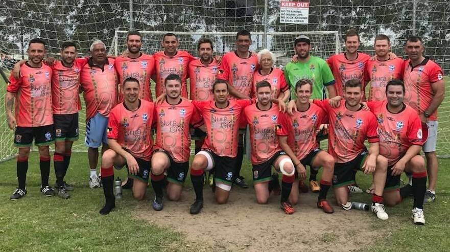 DETERMINED: Scott Fox (bottom left) and Dhubu Dinawans FC will compete at the Australian Indigenous Football Championship. Photo: SUPPLIED